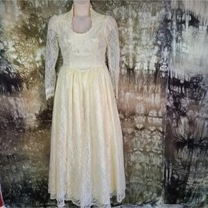 WEDDING DRESS Vintage 80s gunne sax cream wedding dress sz 11